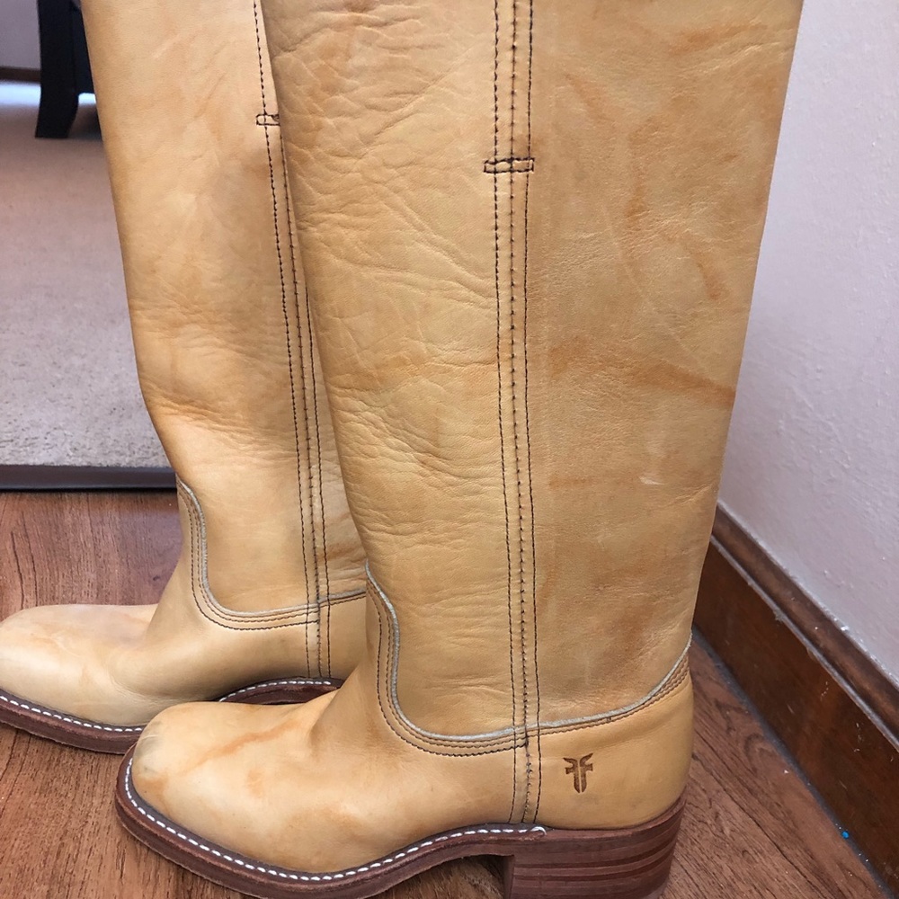 Size 6.5 Frye Banana Campus Yellow Boots Used